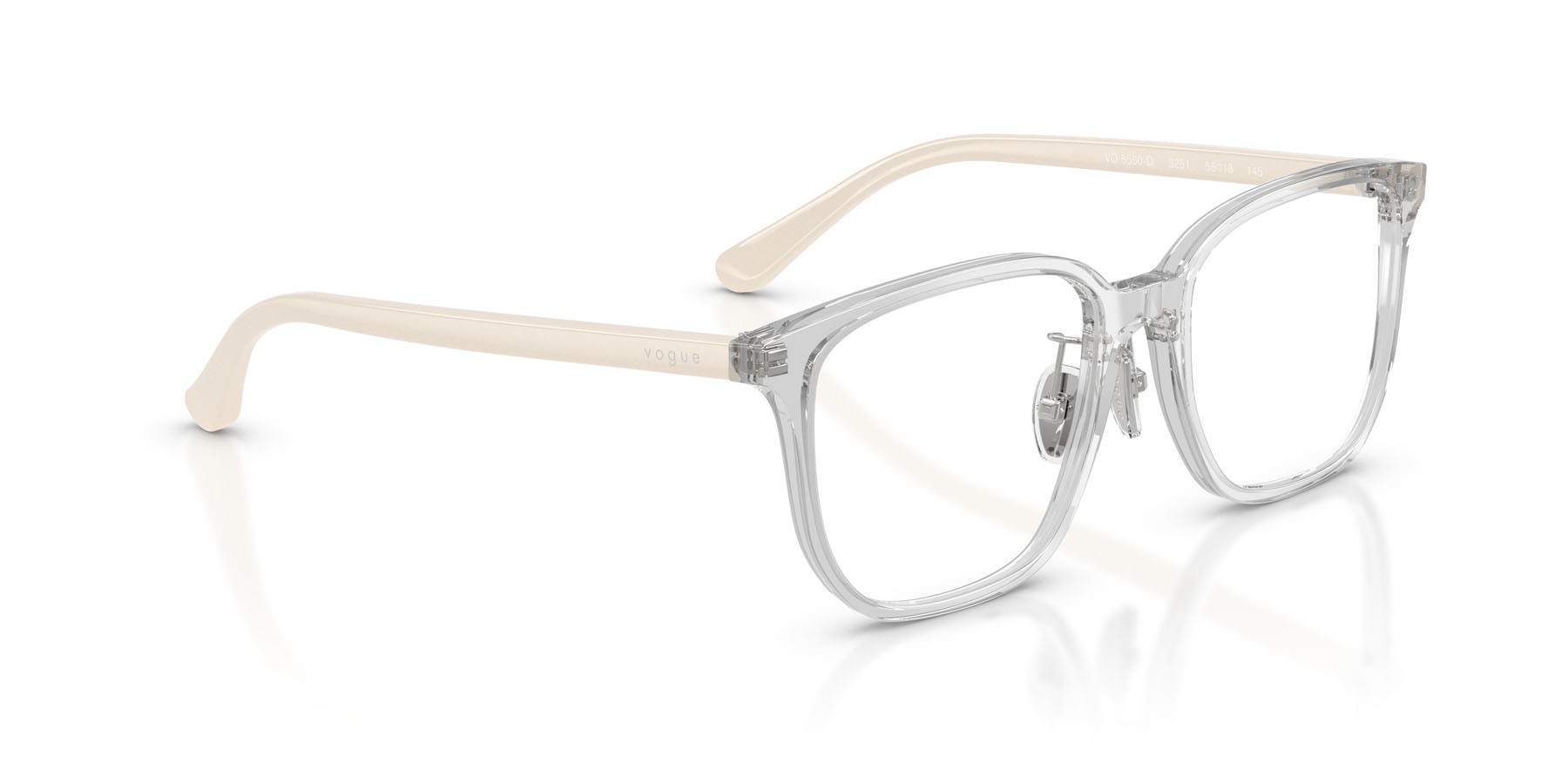 Occhiali da vista Vogue VO 5550D (3251) colore grigio trasparente forma quadrato lenti lente demo