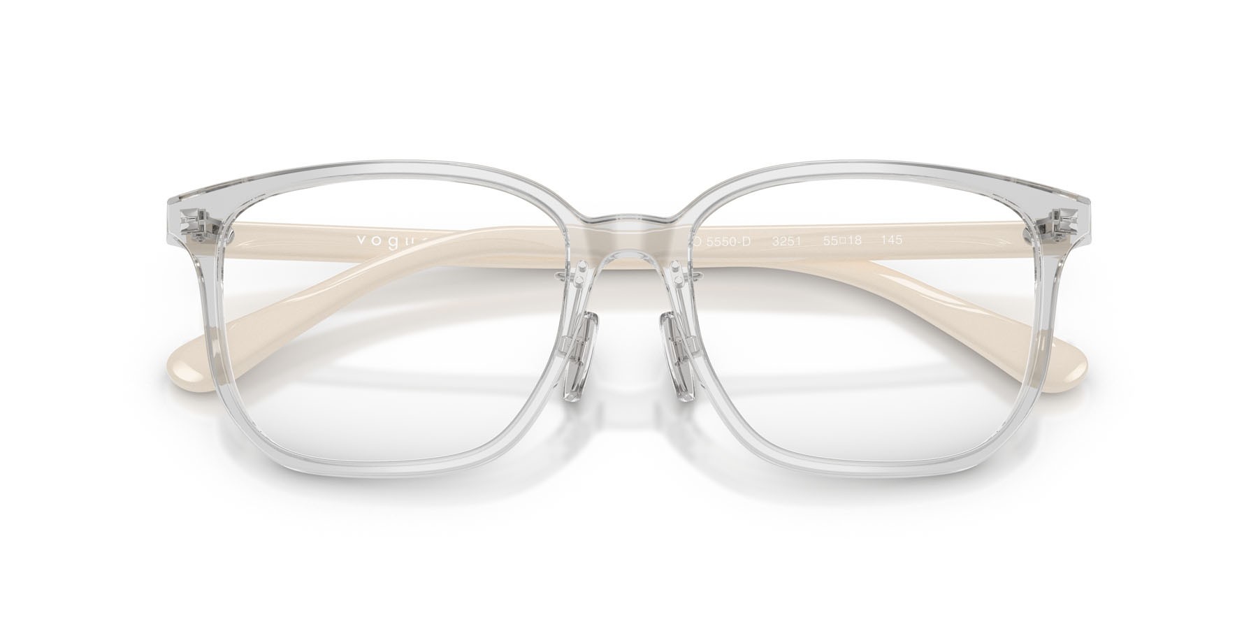 Occhiali da vista Vogue VO 5550D (3251) colore grigio trasparente forma quadrato lenti lente demo