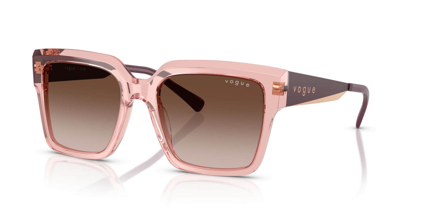 Occhiali da sole Vogue VO 5553S (286413) colore rosa scuro trasparente forma quadrato lenti marrone sfumato