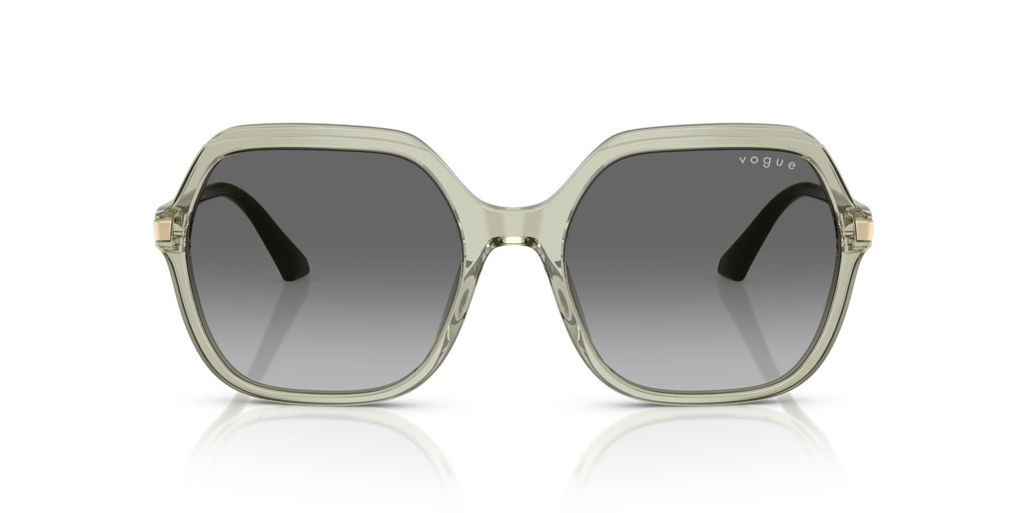 Occhiali da sole Vogue VO 5561S (302211) colore verde trasparente forma quadrato lenti grigio sfumato