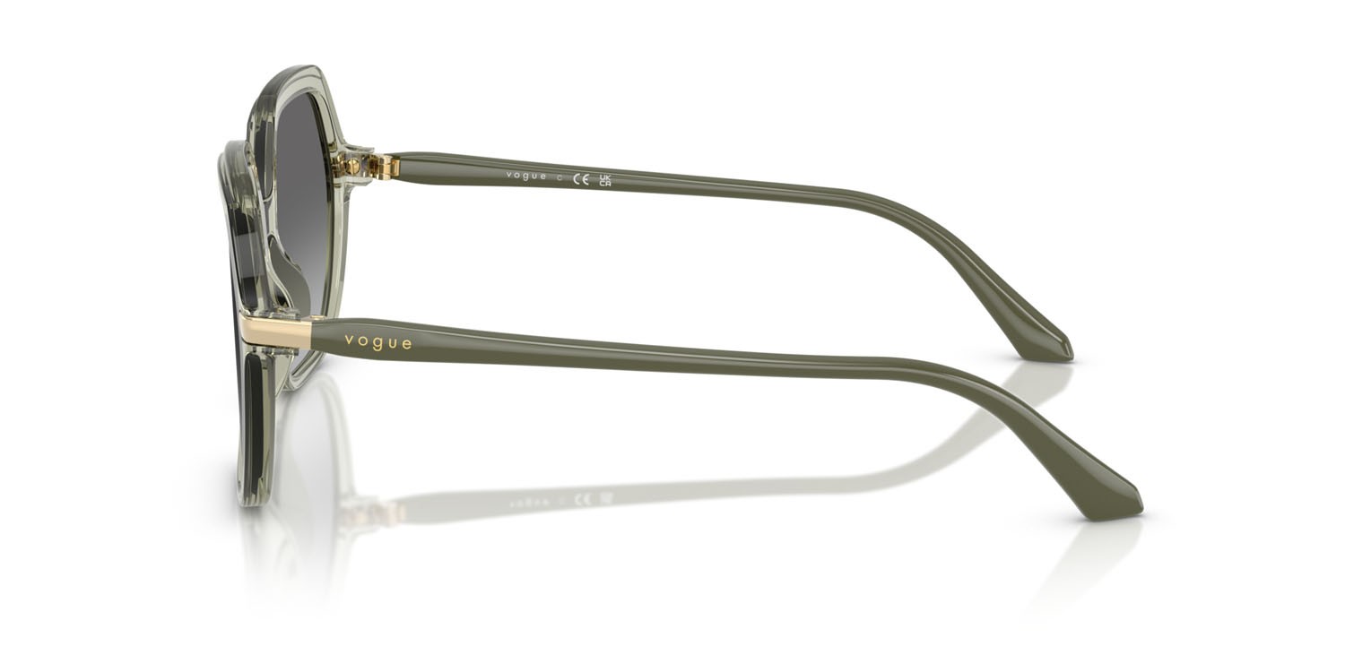 Occhiali da sole Vogue VO 5561S (302211) colore verde trasparente forma quadrato lenti grigio sfumato