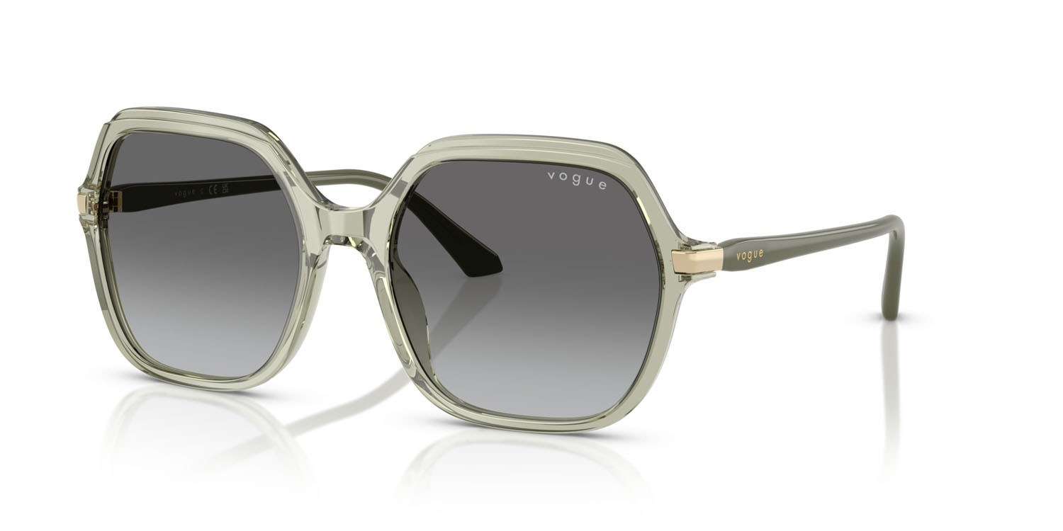Occhiali da sole Vogue VO 5561S (302211) colore verde trasparente forma quadrato lenti grigio sfumato