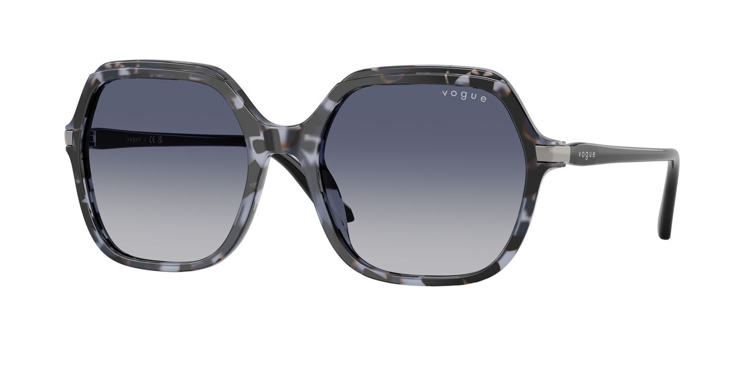 Occhiali da sole Vogue VO 5561S (31474L) colore blu tartarugato forma quadrato lenti blu sfumato grigio