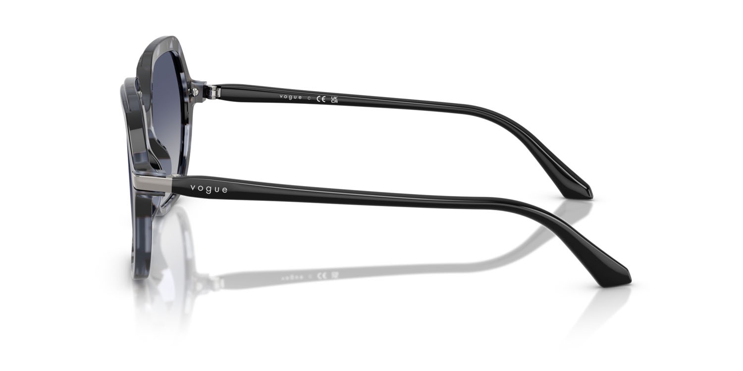 Occhiali da sole Vogue VO 5561S (31474L) colore blu tartarugato forma quadrato lenti blu sfumato grigio