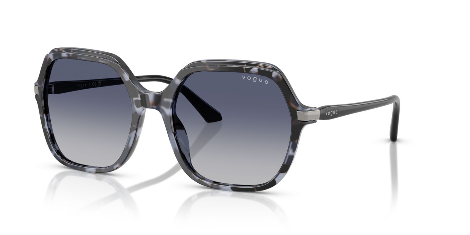 Occhiali da sole Vogue VO 5561S (31474L) colore blu tartarugato forma quadrato lenti blu sfumato grigio