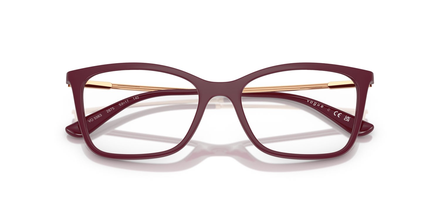 Eyeglasses Vogue VO 5563 (2875) color ciliegia full shape butterfly lenses lente demo