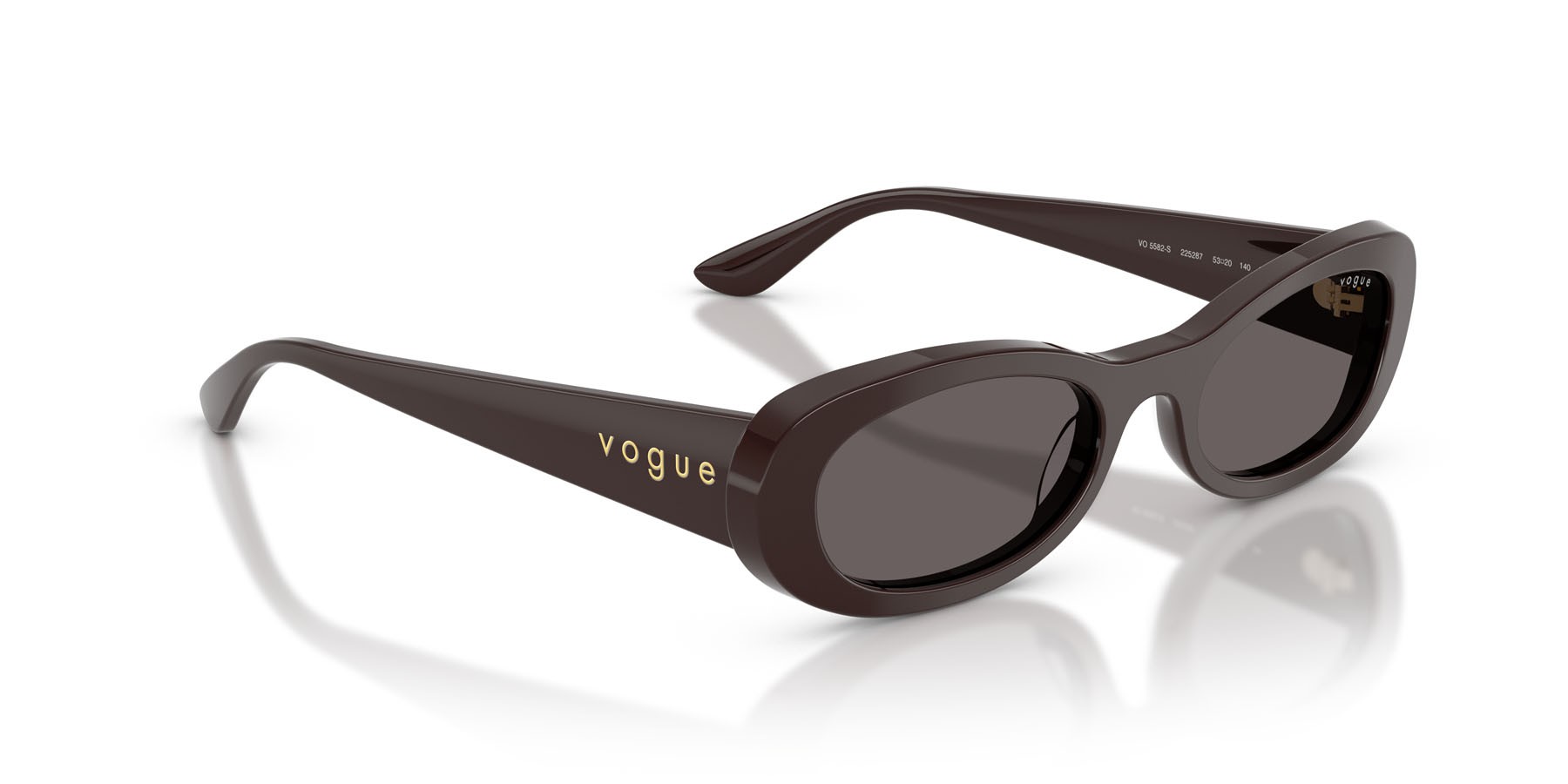 Sunglasses Vogue VO 5582S (225287) color marrone pieno shape oval lenses nero/grigio fumo