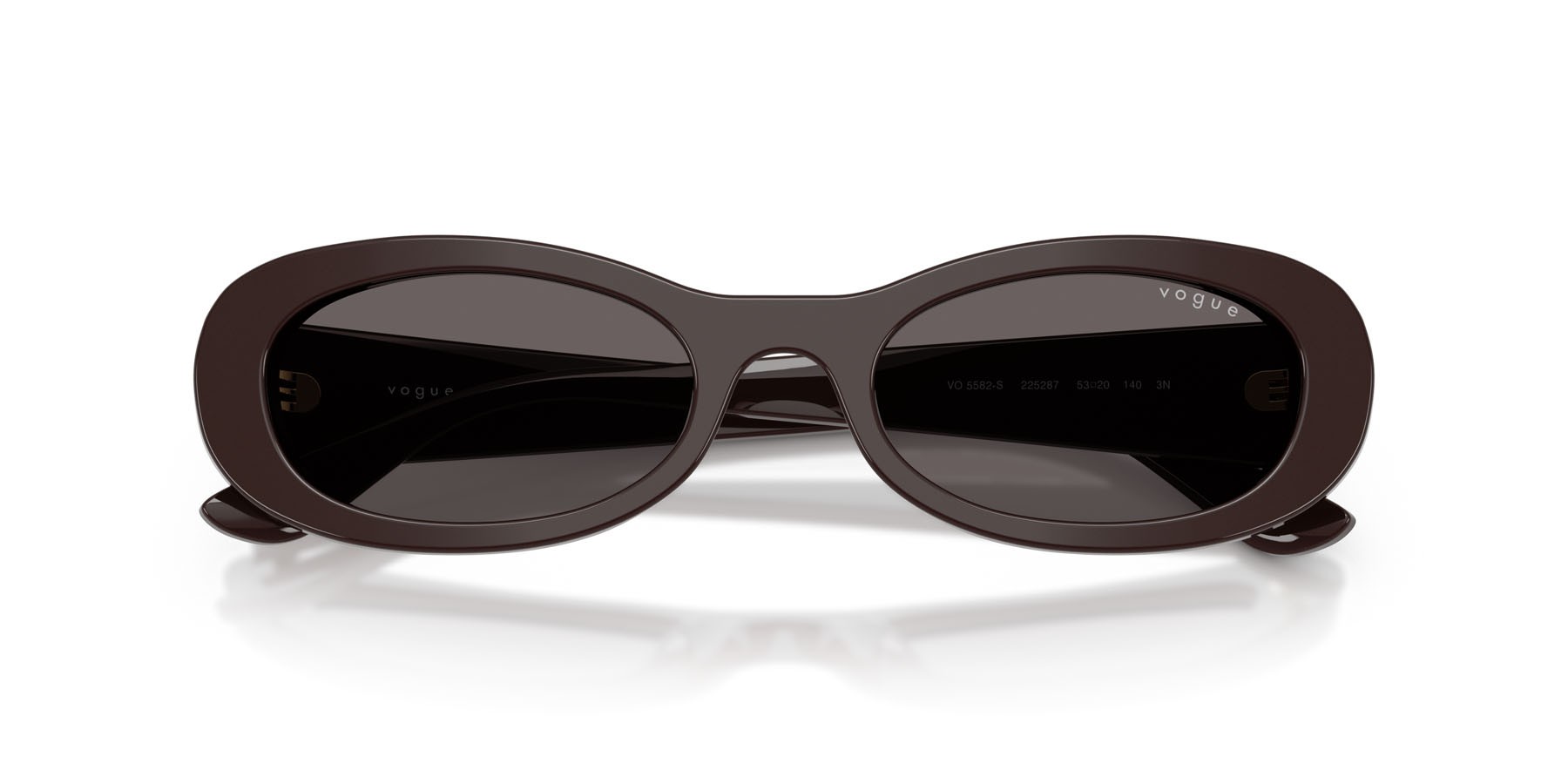 Sunglasses Vogue VO 5582S (225287) color marrone pieno shape oval lenses nero/grigio fumo
