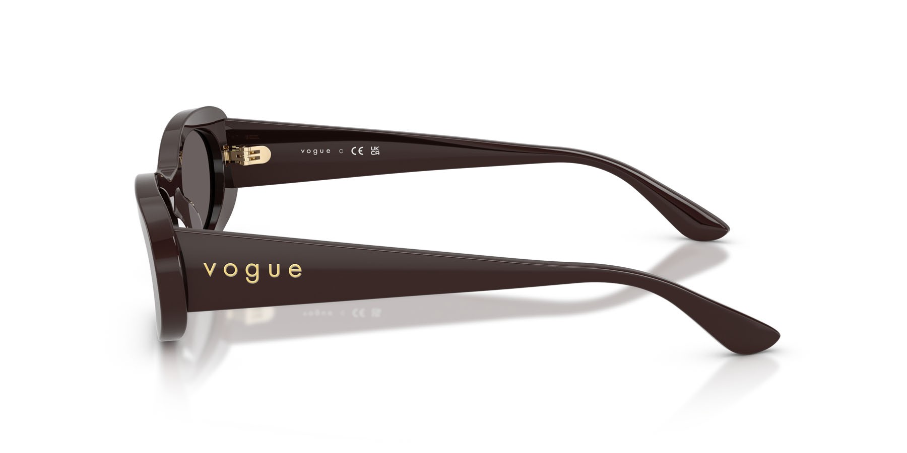 Sunglasses Vogue VO 5582S (225287) color marrone pieno shape oval lenses nero/grigio fumo