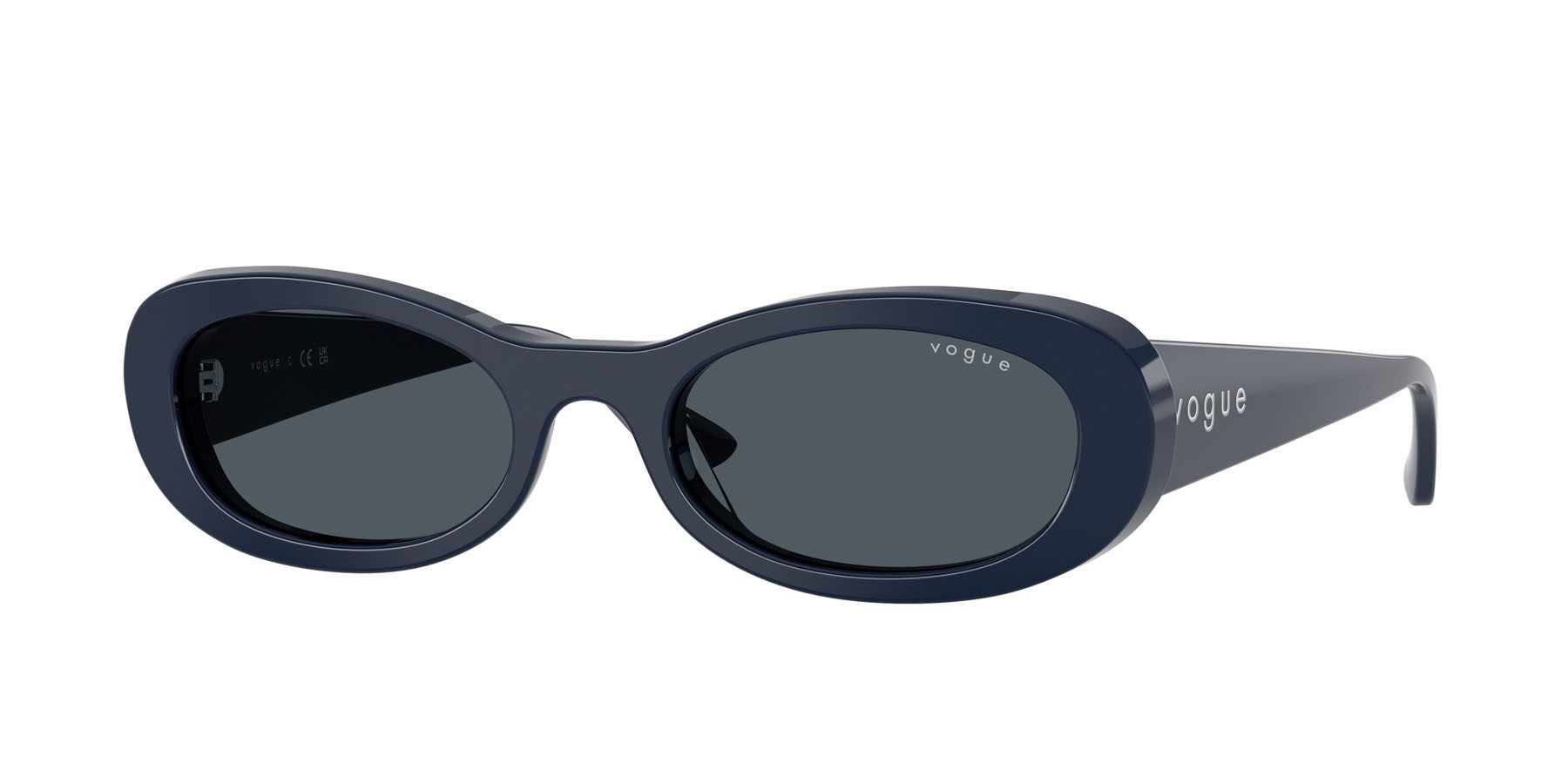 Sunglasses Vogue VO 5582S (324087) color blu pieno shape oval lenses grigio scuro