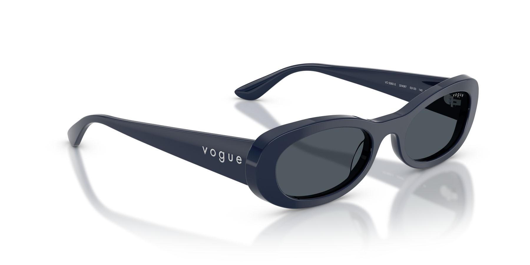 Sunglasses Vogue VO 5582S (324087) color blu pieno shape oval lenses grigio scuro