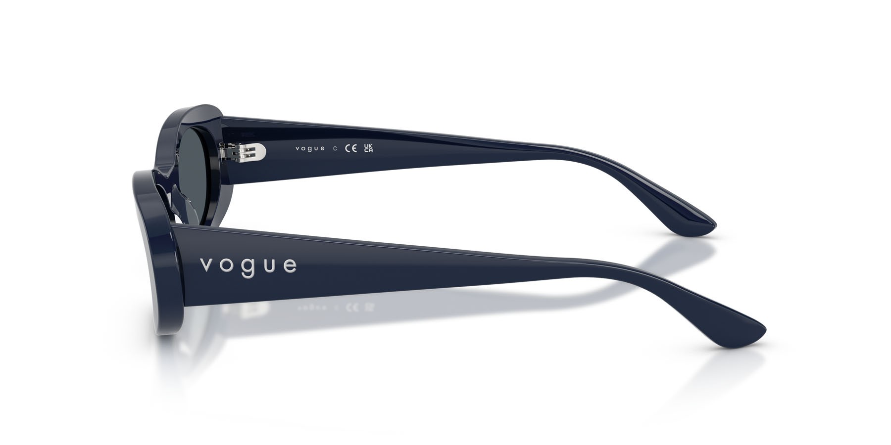 Sunglasses Vogue VO 5582S (324087) color blu pieno shape oval lenses grigio scuro