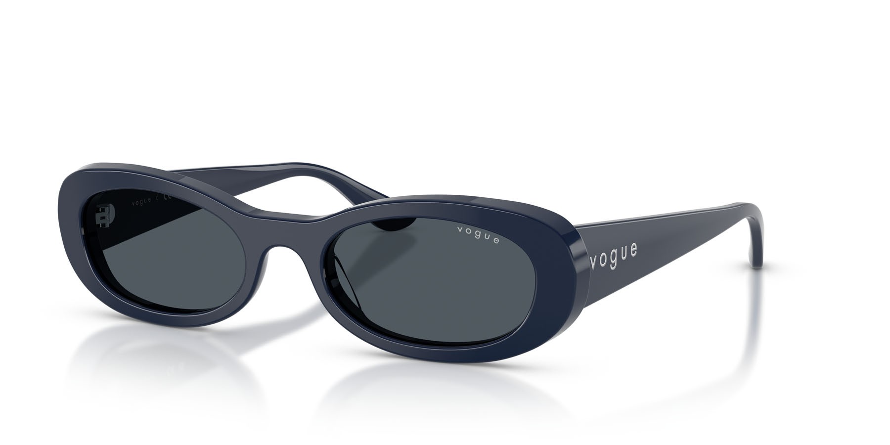 Sunglasses Vogue VO 5582S (324087) color blu pieno shape oval lenses grigio scuro