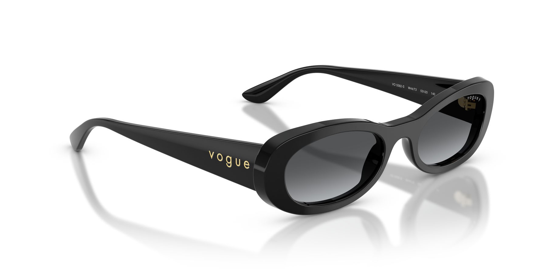 Sunglasses Vogue VO 5582S (W44/T3) color nero shape oval lenses grigio sfumato polarizzata
