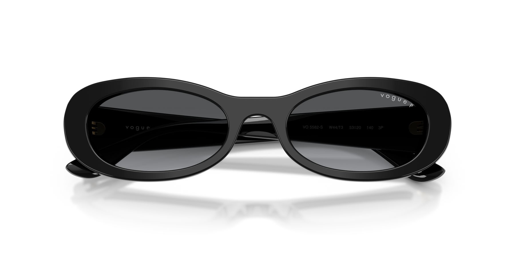 Sunglasses Vogue VO 5582S (W44/T3) color nero shape oval lenses grigio sfumato polarizzata