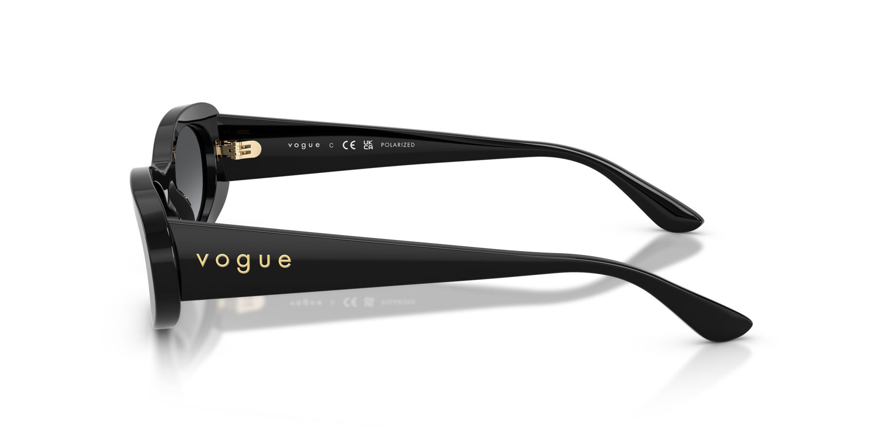 Sunglasses Vogue VO 5582S (W44/T3) color nero shape oval lenses grigio sfumato polarizzata