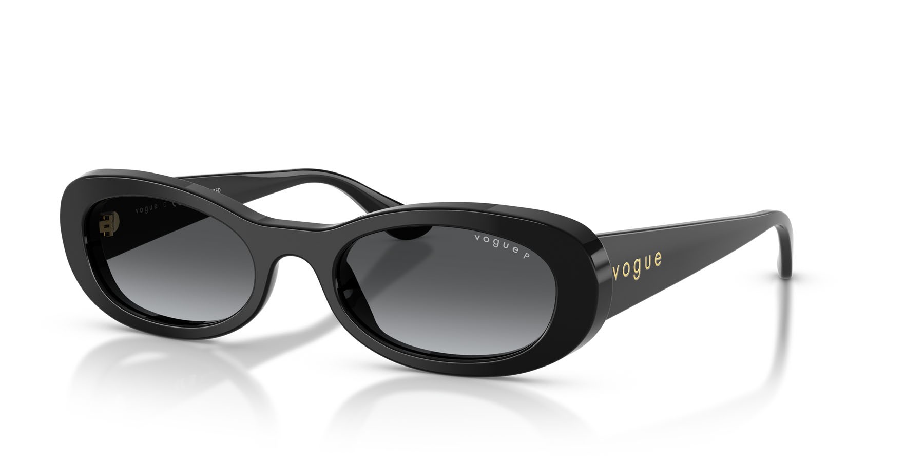 Sunglasses Vogue VO 5582S (W44/T3) color nero shape oval lenses grigio sfumato polarizzata
