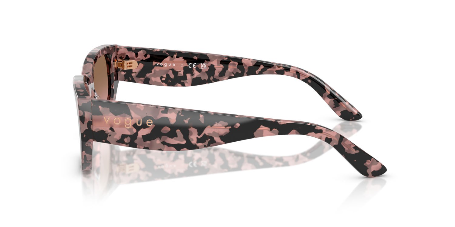 Sunglasses Vogue VO 5586S (315014) color rosa tartarugato shape rectangle lenses rosa sfumato marrone