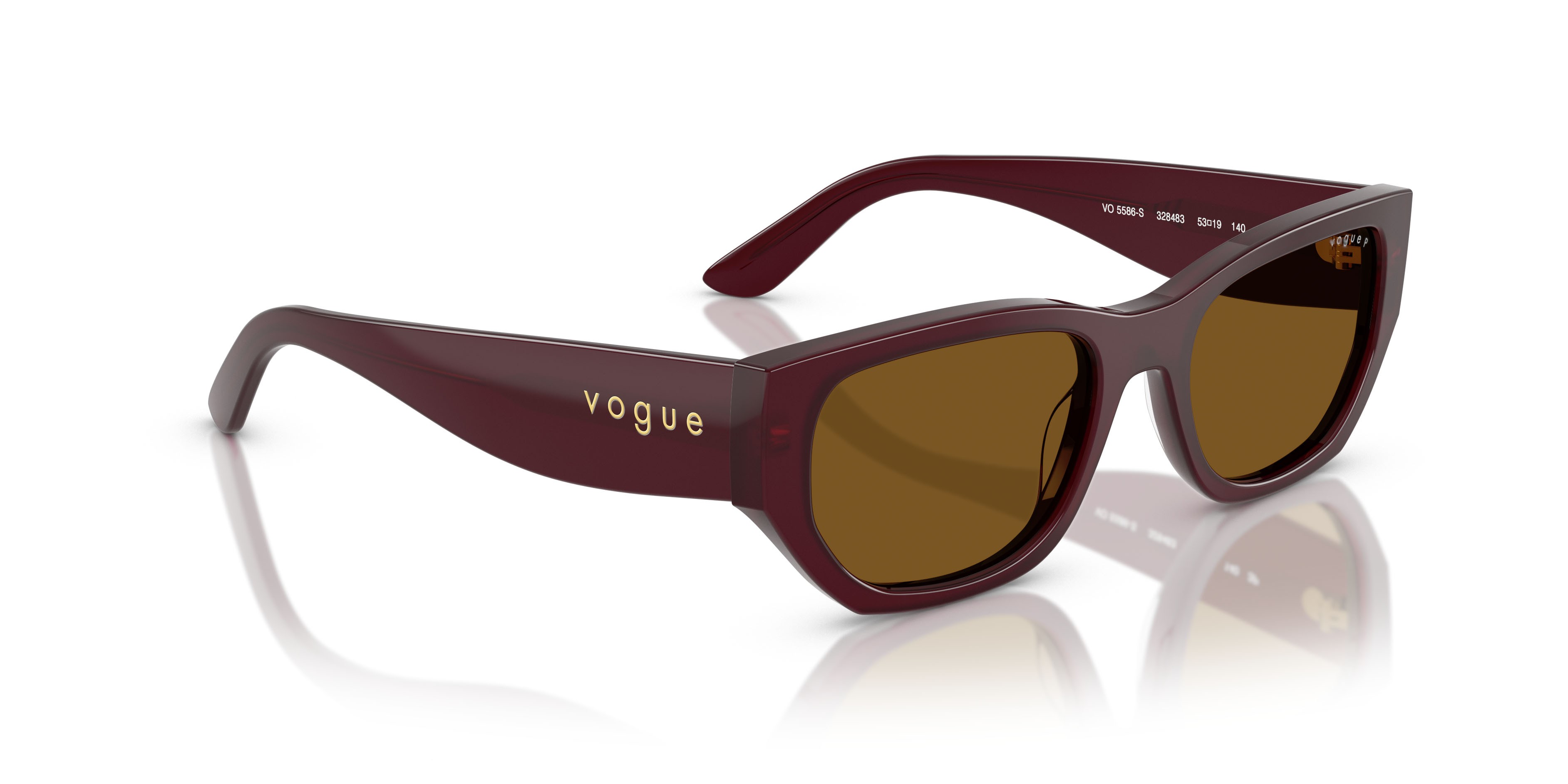 Occhiali da sole Vogue VO 5586S (328483) colore bordeaux full forma rettangolare lenti polar marrone scuro