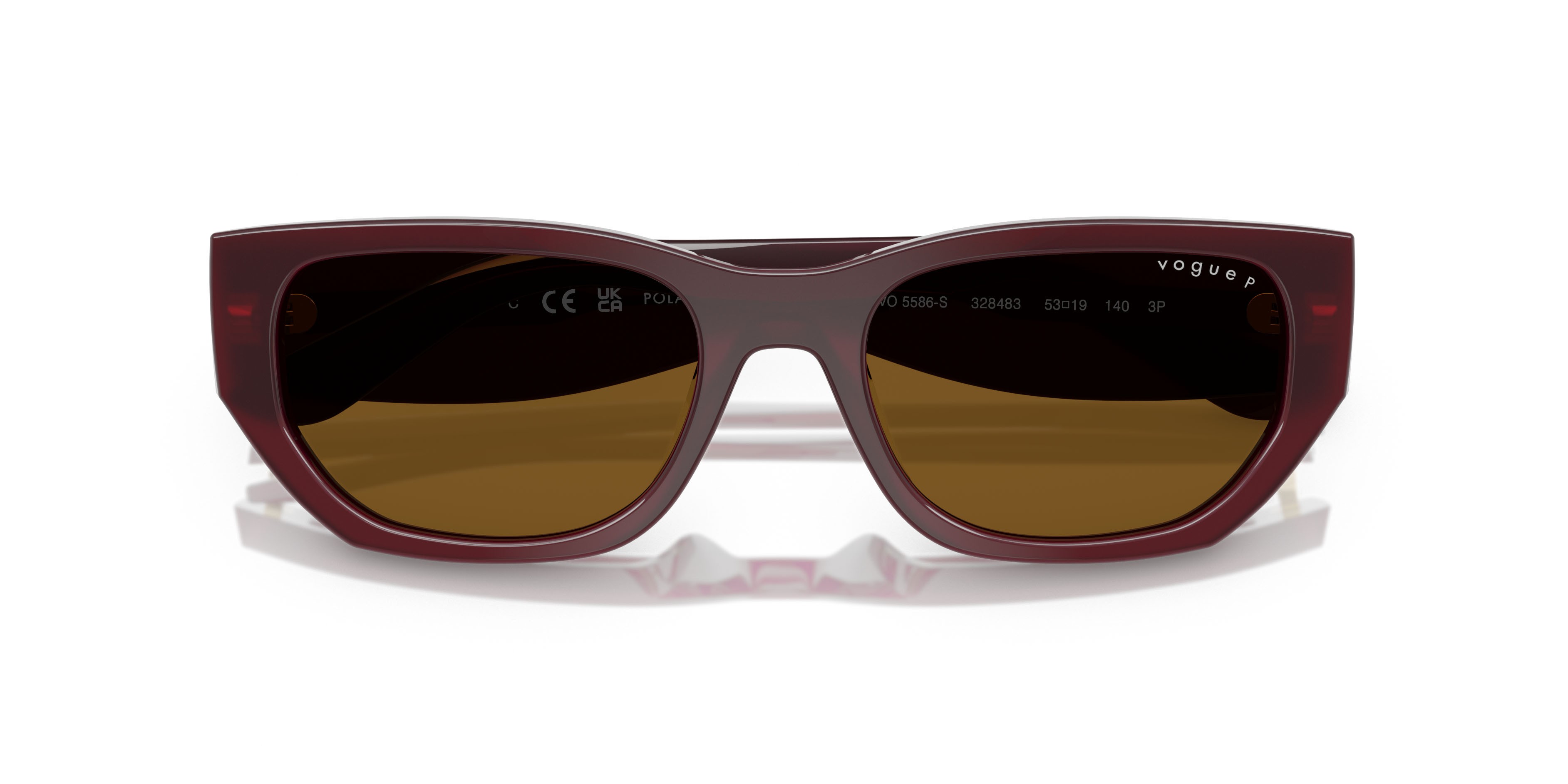 Occhiali da sole Vogue VO 5586S (328483) colore bordeaux full forma rettangolare lenti polar marrone scuro