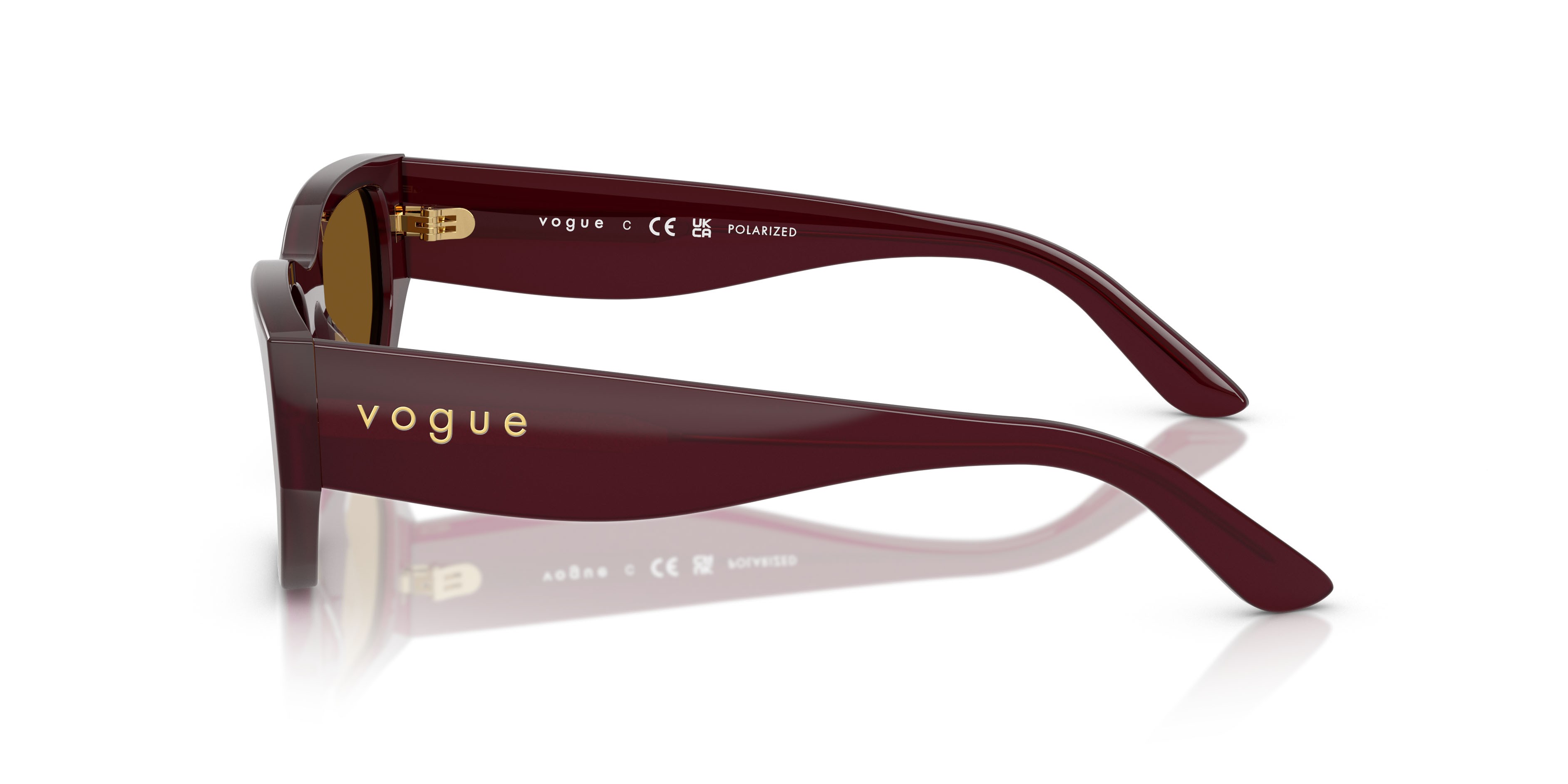Occhiali da sole Vogue VO 5586S (328483) colore bordeaux full forma rettangolare lenti polar marrone scuro