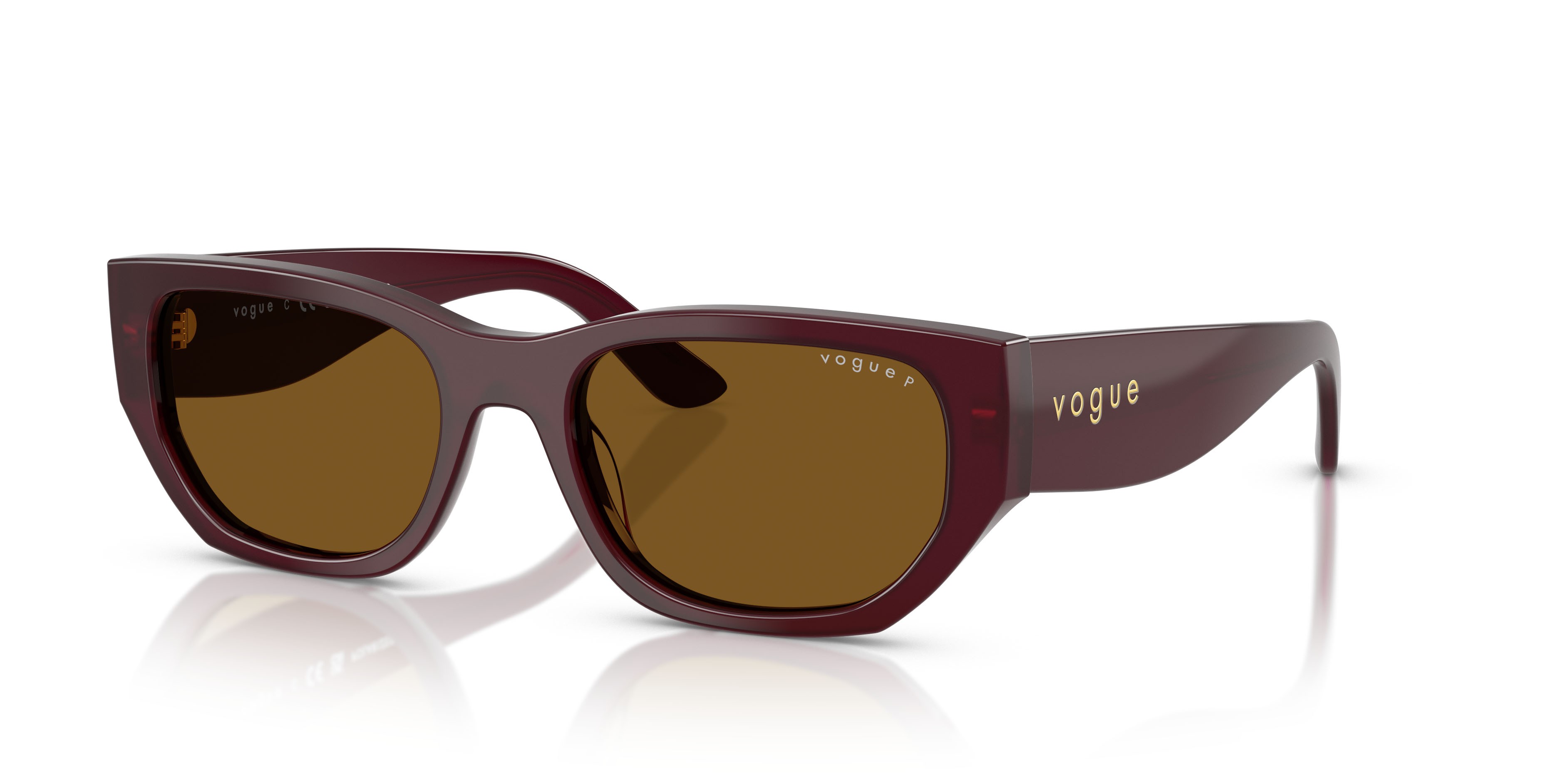 Occhiali da sole Vogue VO 5586S (328483) colore bordeaux full forma rettangolare lenti polar marrone scuro