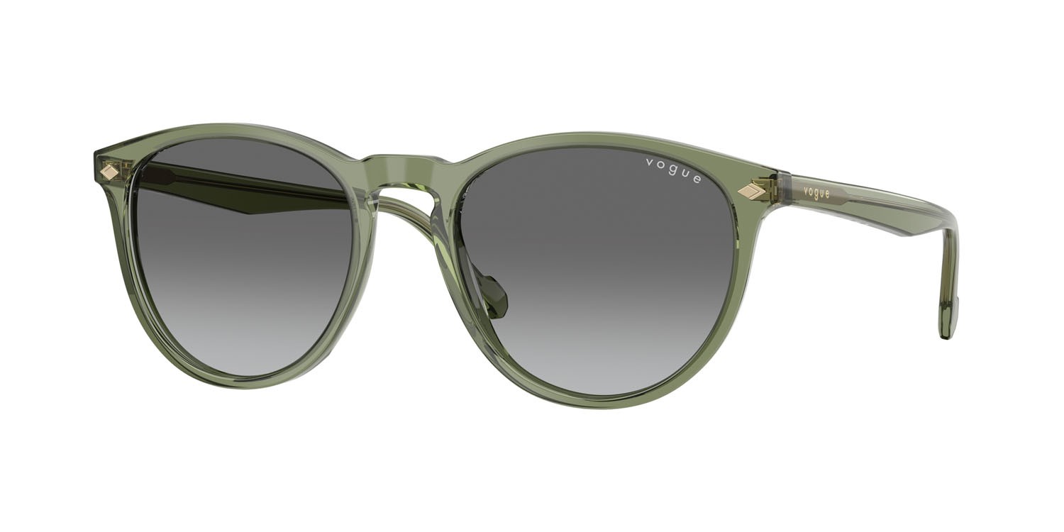 Occhiali da sole Vogue VO 5599S (318711) colore verde trasparente forma pantos lenti grigio sfumato
