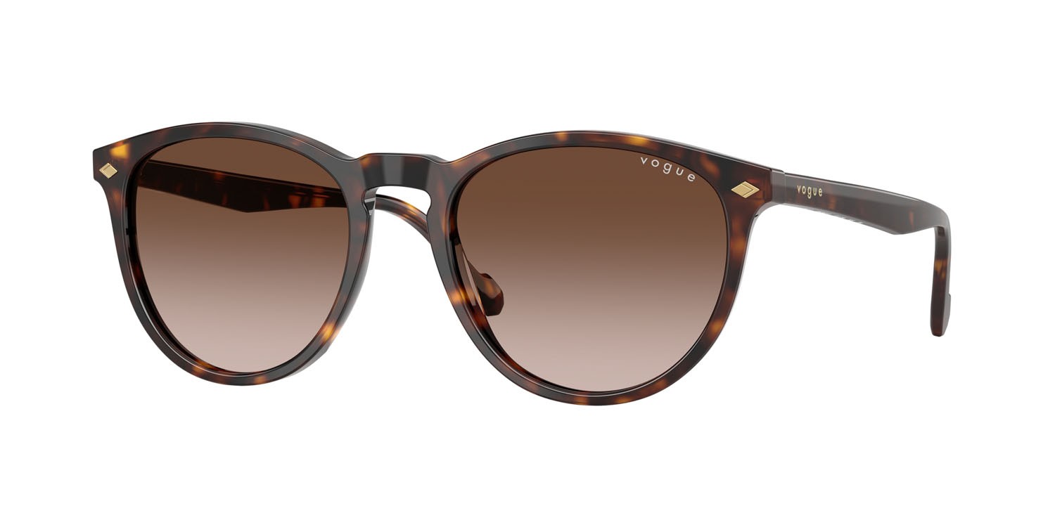 Occhiali da sole Vogue VO 5599S (W65613) colore havana scuro forma pantos lenti marrone sfumato