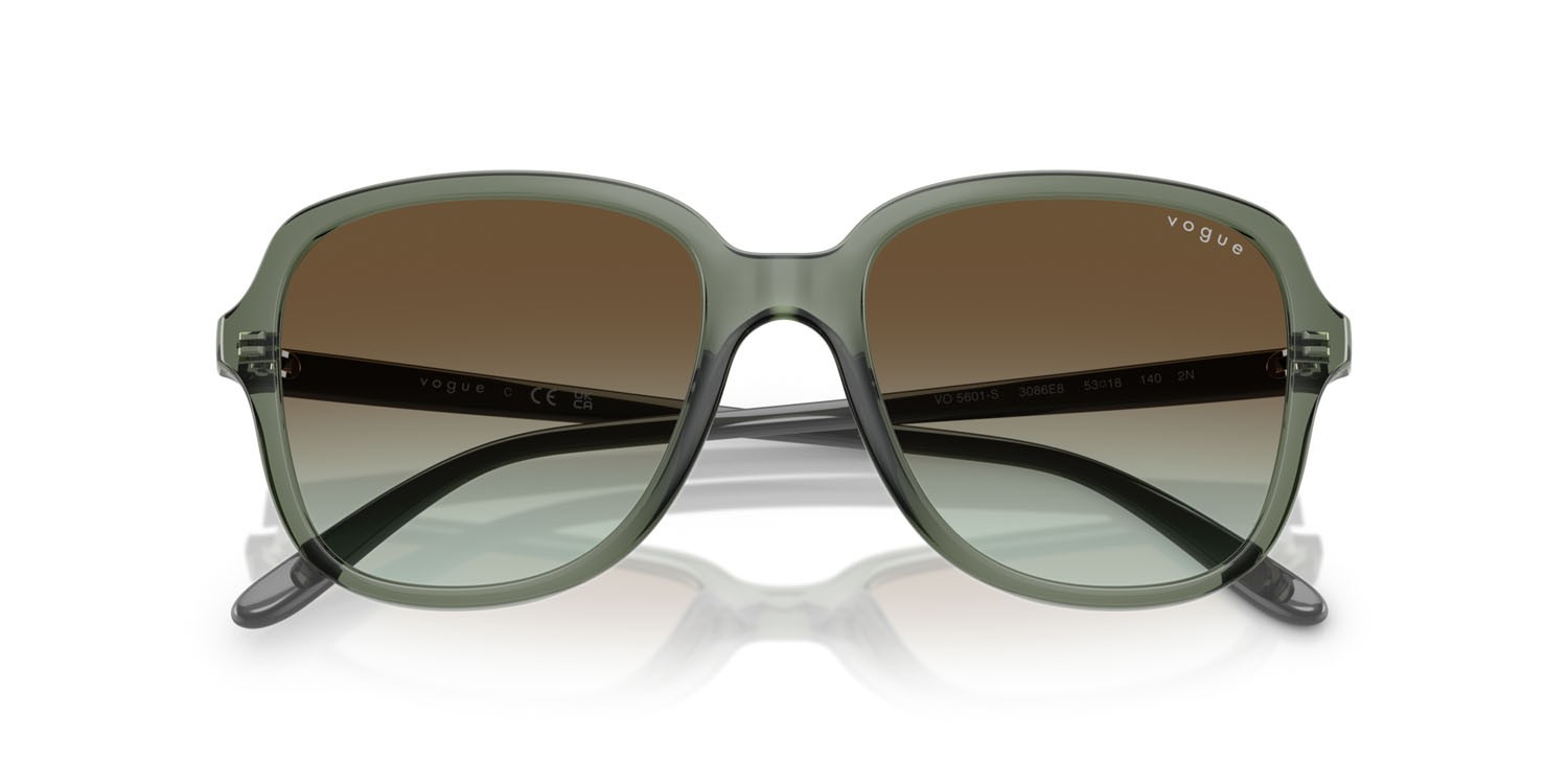 Sunglasses Vogue VO 5601S (3086E8) color verde germano reale trasparente shape square lenses verde sfumato