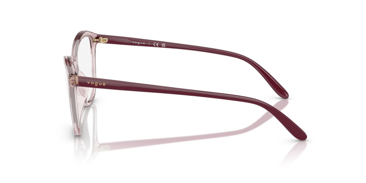 Eyeglasses Vogue VO 5602 (2942) color rosa trasparente shape irregular lenses lente demo