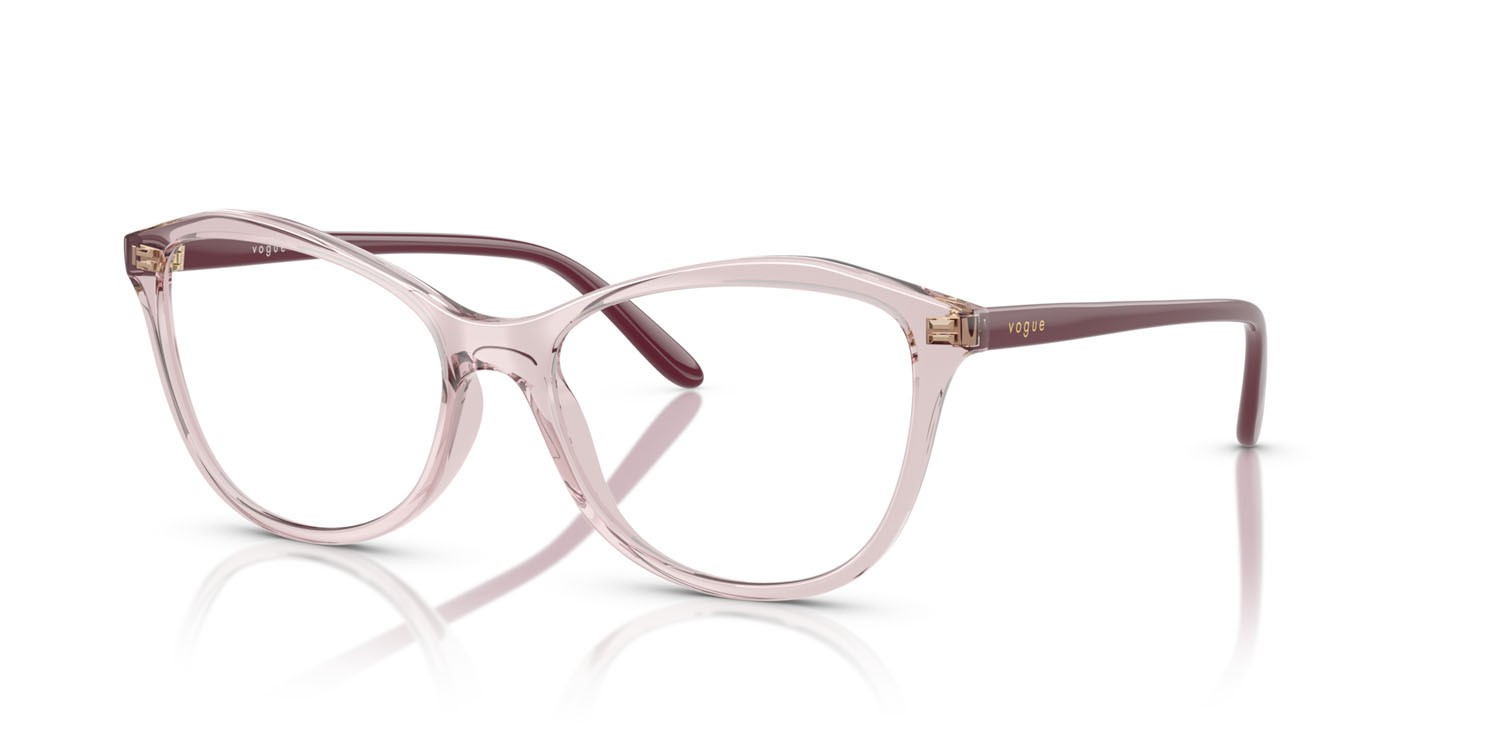 Eyeglasses Vogue VO 5602 (2942) color rosa trasparente shape irregular lenses lente demo