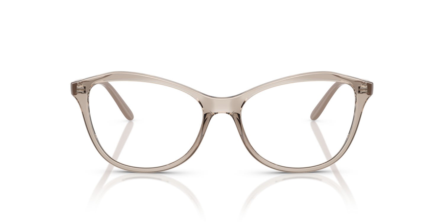 Eyeglasses Vogue VO 5602 (2990) color caramello trasparente shape irregular lenses lente demo