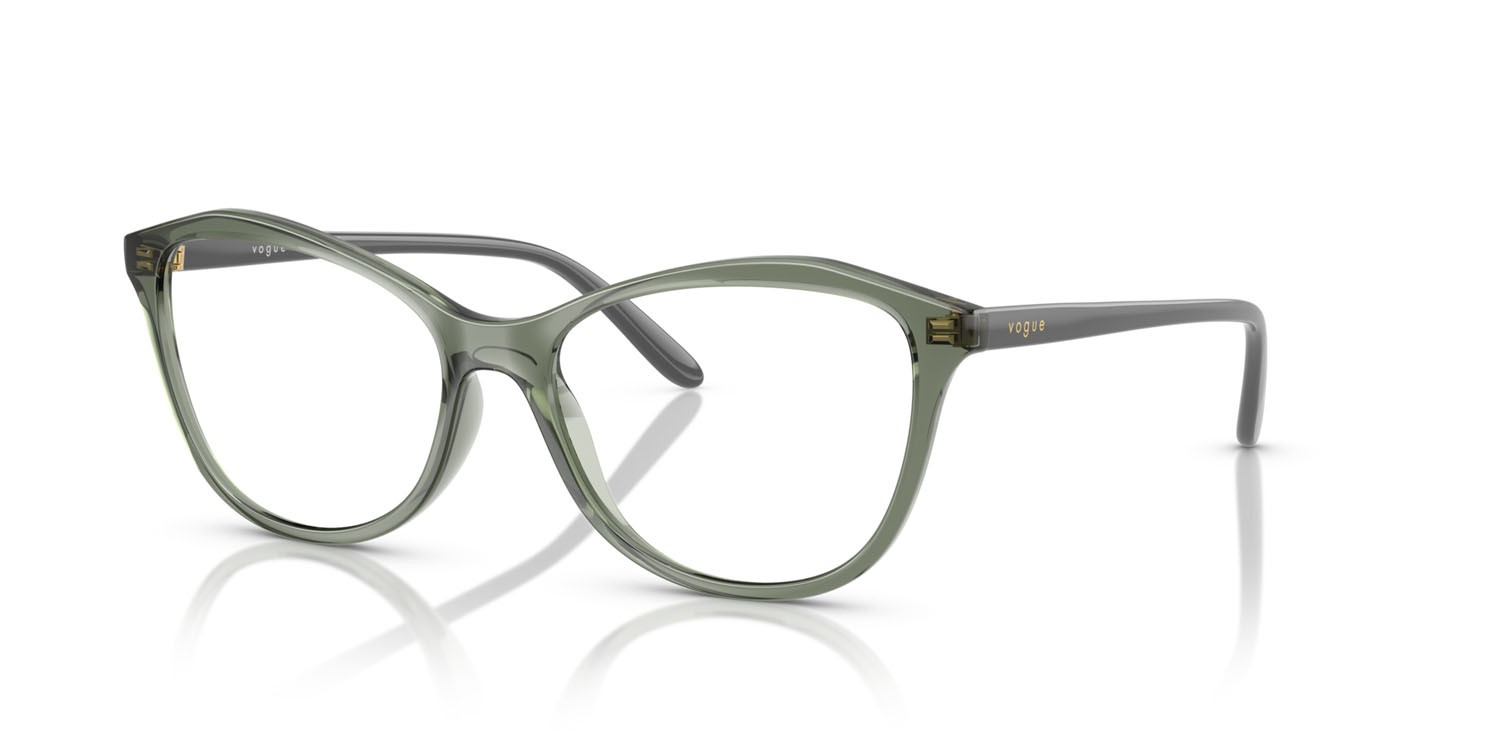 Eyeglasses Vogue VO 5602 (3086) color verde germano reale trasparente shape irregular lenses lente demo