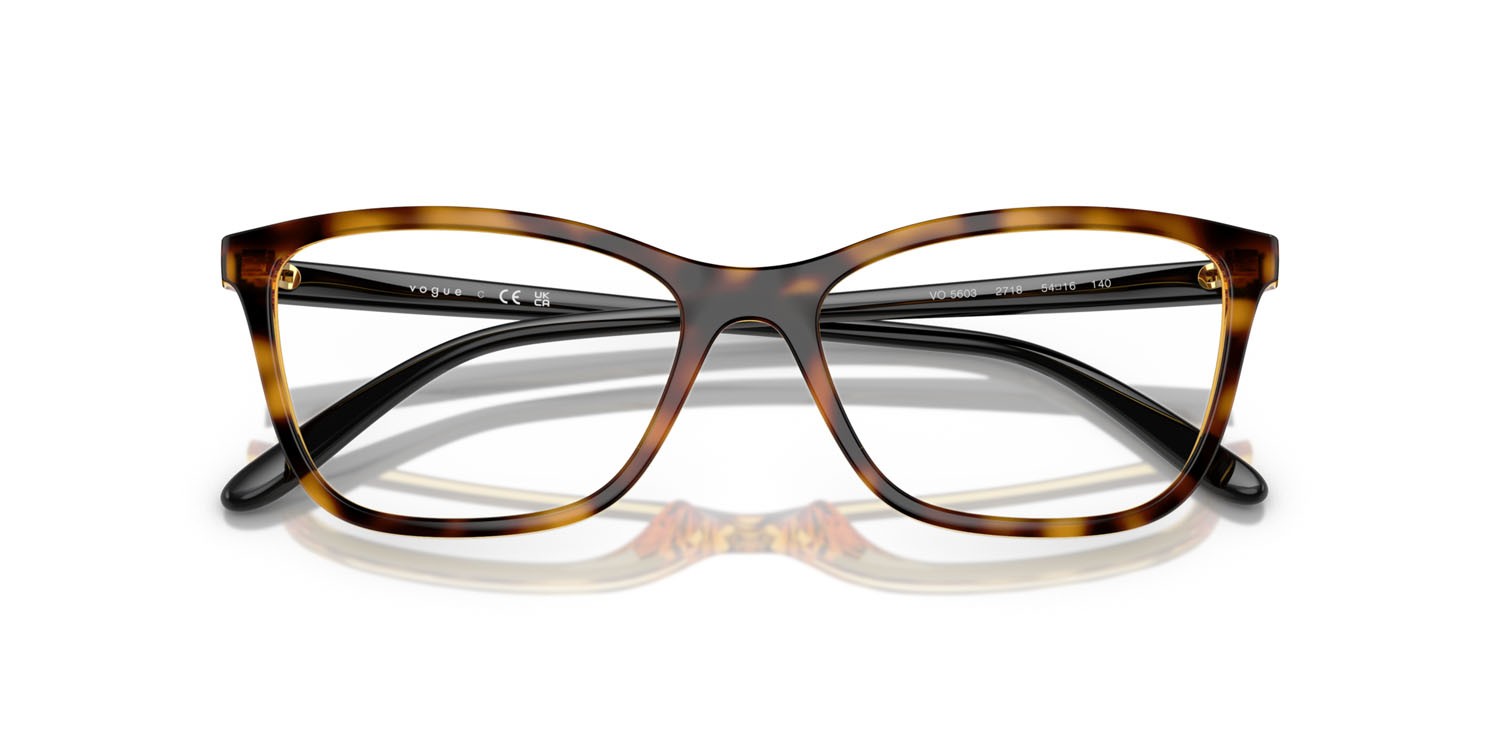 Eyeglasses Vogue VO 5603 (2718) color havana scuro totale shape butterfly lenses lente demo