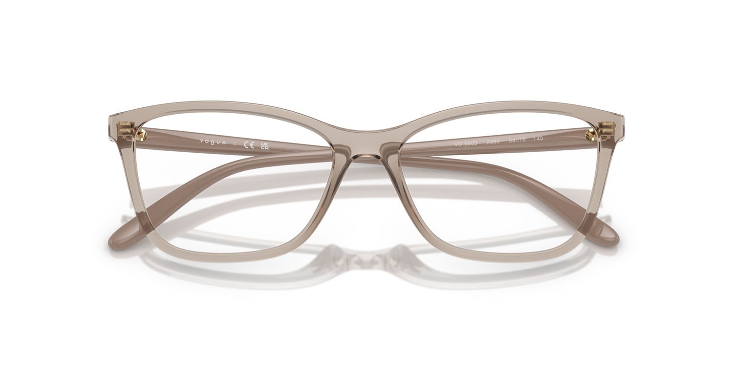 Eyeglasses Vogue VO 5603 (2990) color caramello trasparente shape butterfly lenses lente demo