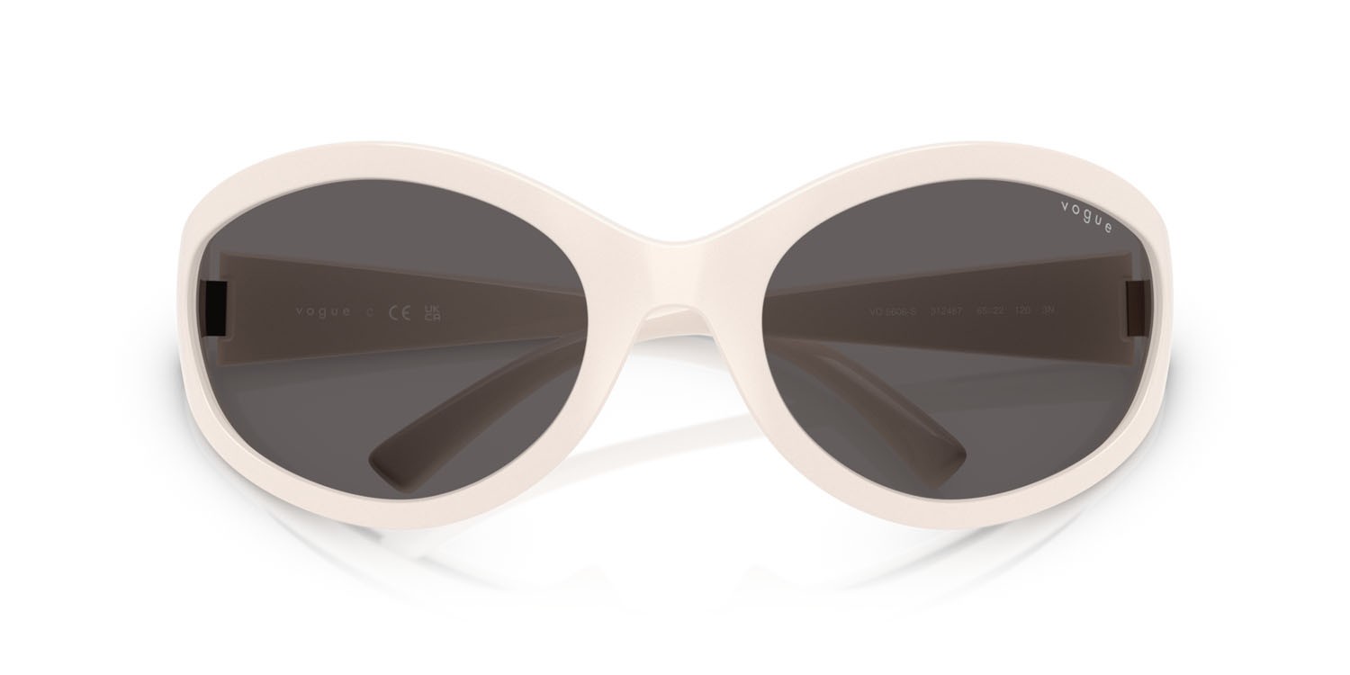 Sunglasses Vogue VO 5606S (312487) color full ivory shape oval lenses nero/grigio fumo