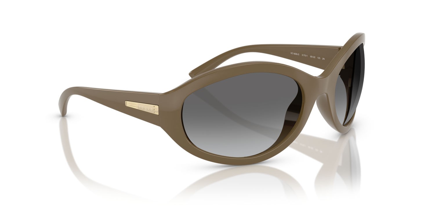 Sunglasses Vogue VO 5606S (317511) color marrone pieno shape oval lenses grigio sfumato