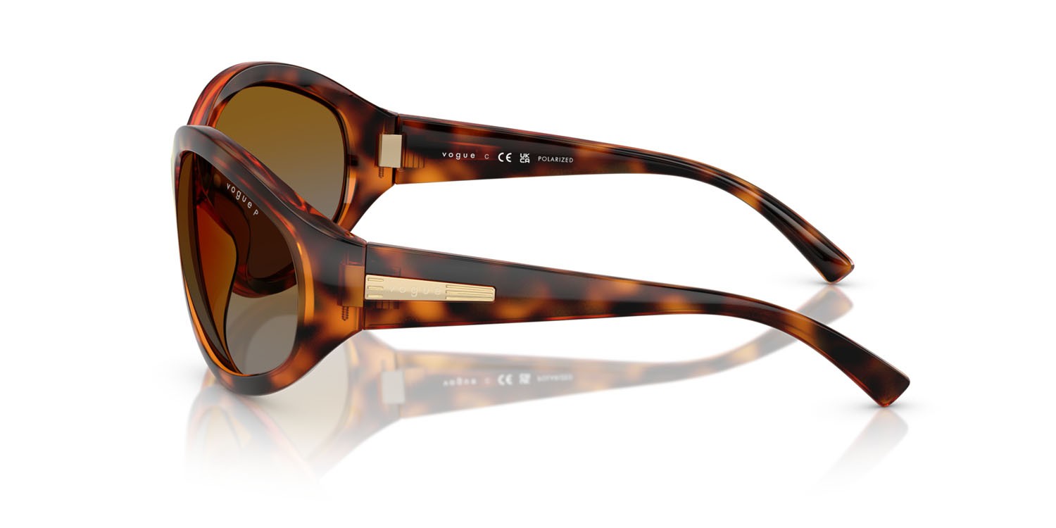 Sonnenbrillen Vogue VO 5606S (W656T5) farbe havana scuro form oval gläser polarizzata marrone sfumato