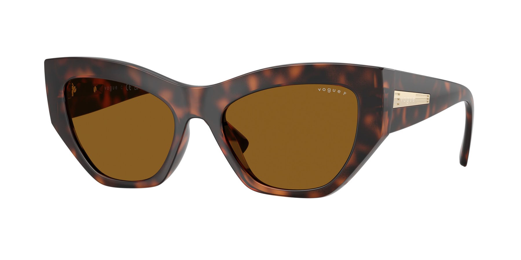 Occhiali da sole Vogue VO 5607S (271883) colore havana scuro totale forma irregolare lenti polar marrone scuro