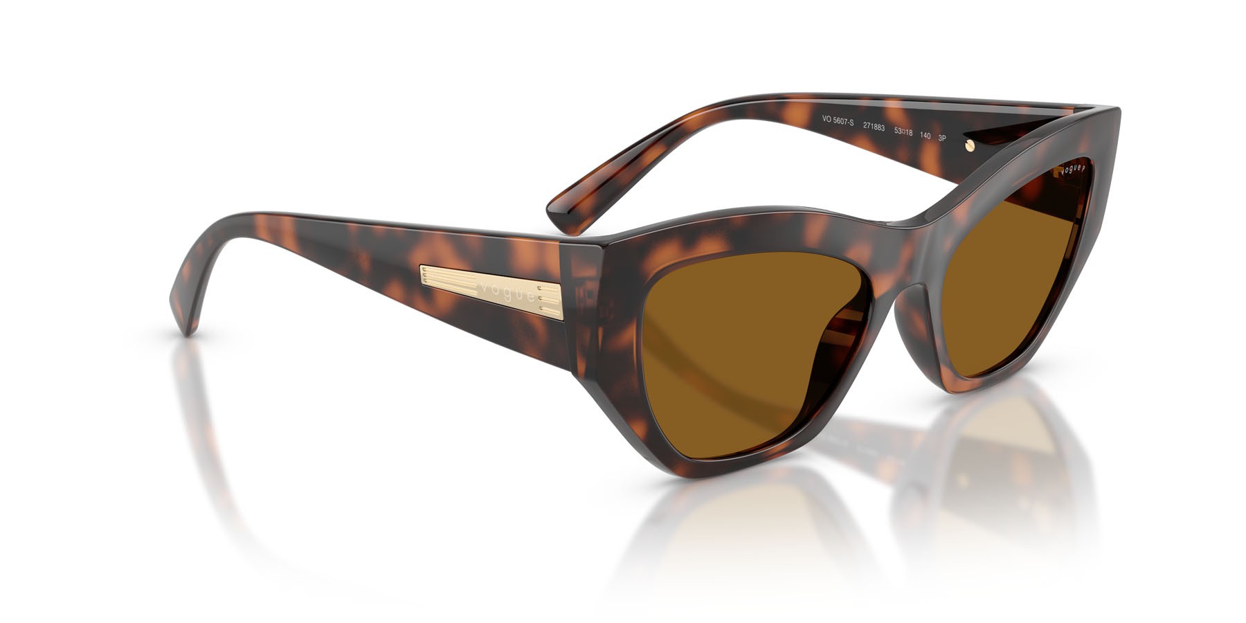 Occhiali da sole Vogue VO 5607S (271883) colore havana scuro totale forma irregolare lenti polar marrone scuro