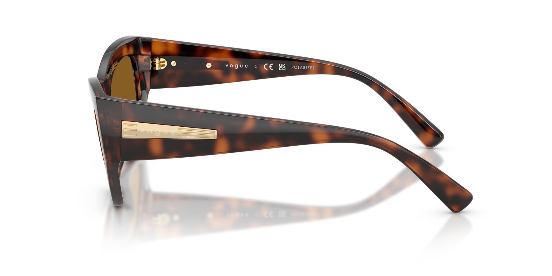 Occhiali da sole Vogue VO 5607S (271883) colore havana scuro totale forma irregolare lenti polar marrone scuro