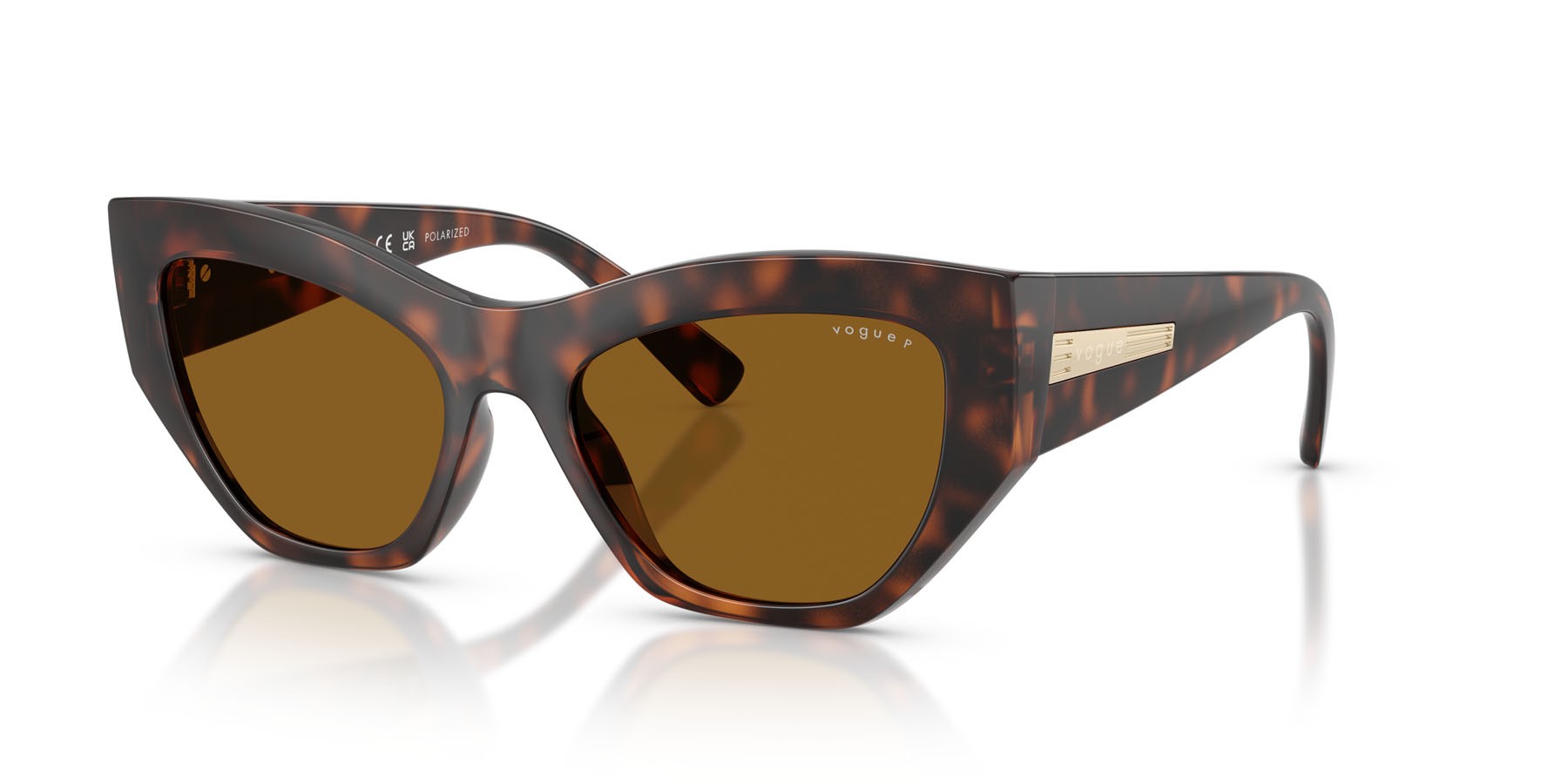 Occhiali da sole Vogue VO 5607S (271883) colore havana scuro totale forma irregolare lenti polar marrone scuro