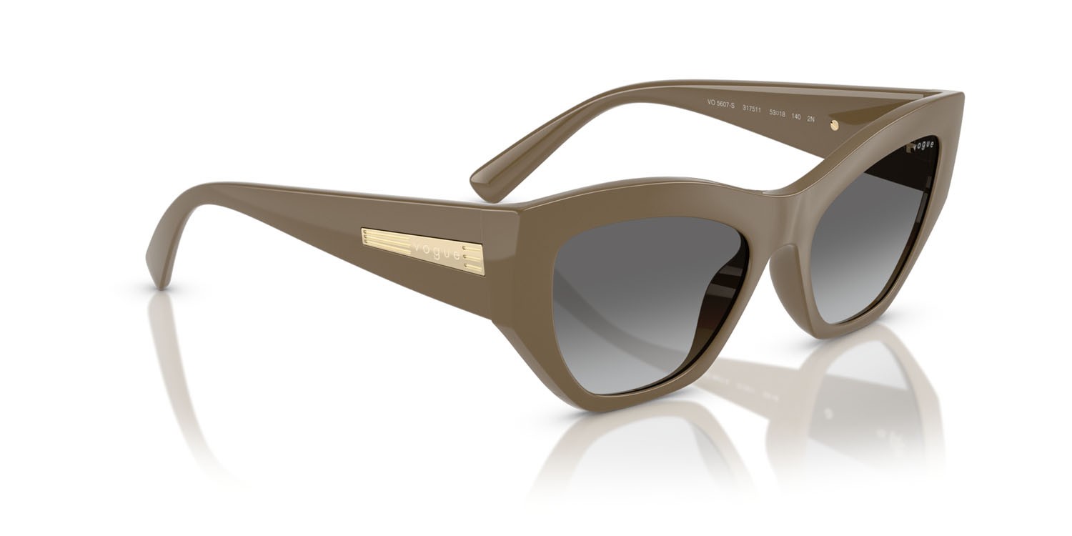 Occhiali da sole Vogue VO 5607S (317511) colore marrone pieno forma irregolare lenti grigio scuro sfumato