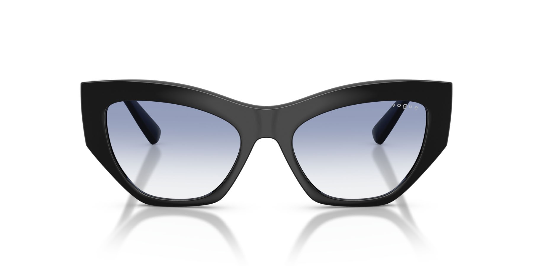 Occhiali da sole Vogue VO 5607S (W44/19) colore nero forma irregolare lenti trasparente sfumato azzurro