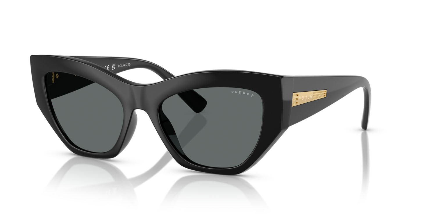 Occhiali da sole Vogue VO 5607S (W44/81) colore nero forma irregolare lenti polar grigio scuro