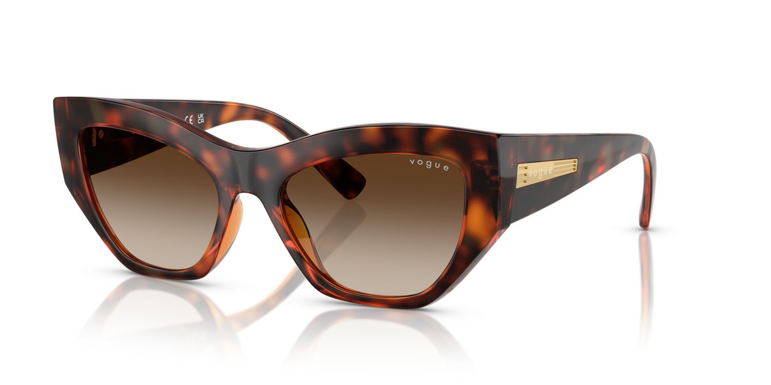 Occhiali da sole Vogue VO 5607S (W65613) colore havana scuro forma irregolare lenti gradient dark brown