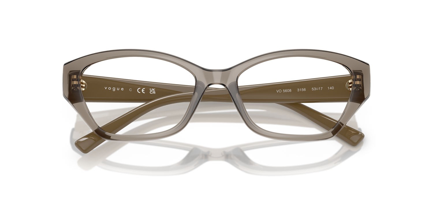 Eyeglasses Vogue VO 5608 (3156) color marrone trasparente shape cat eye lenses lente demo
