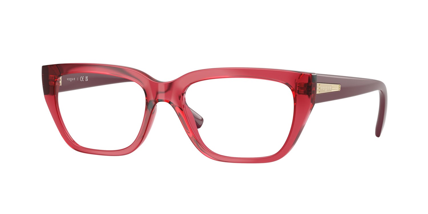 Eyeglasses Vogue VO 5609 (3084) color rosso ciliegia trasparente shape square lenses lente demo
