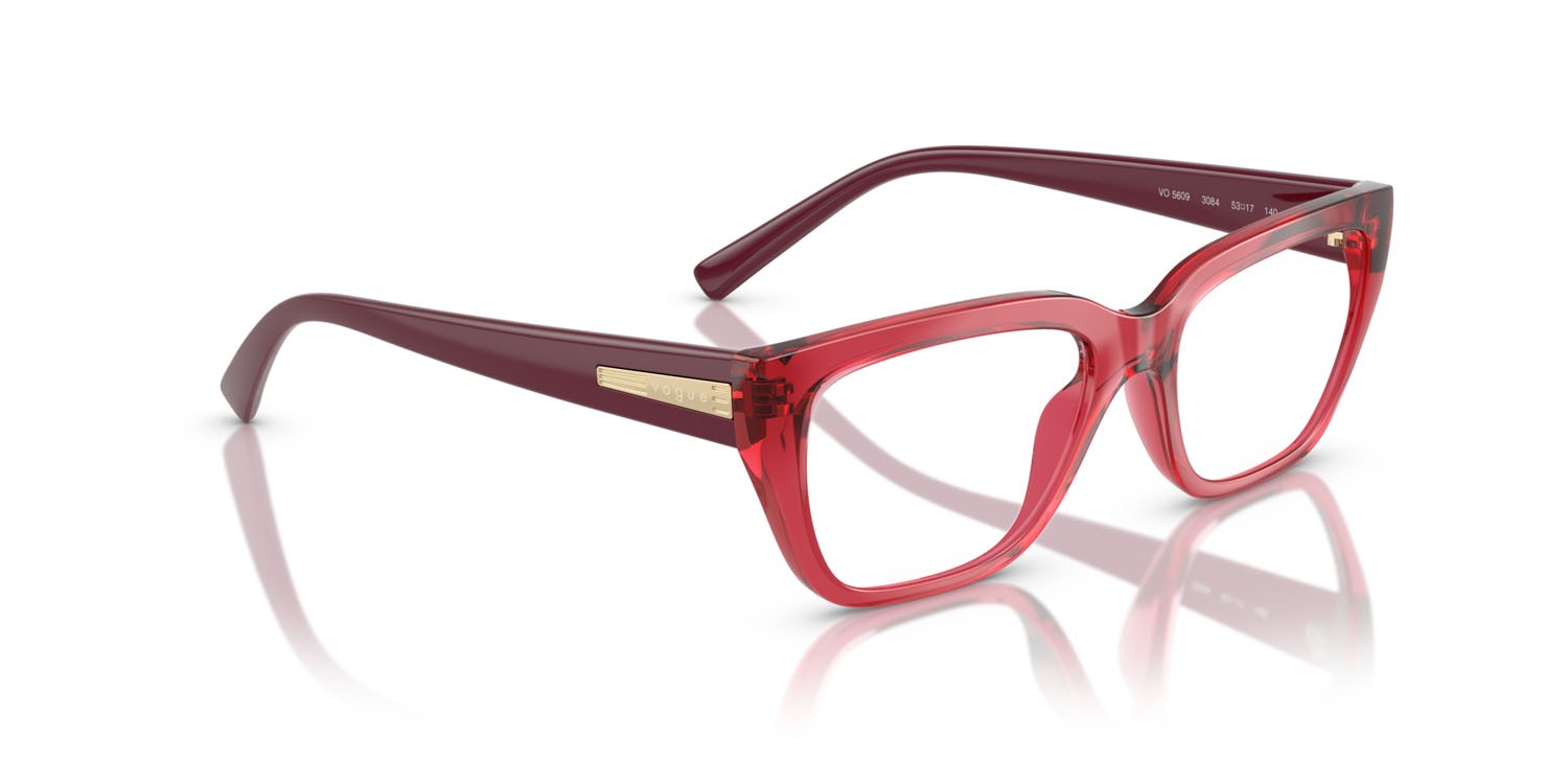 Eyeglasses Vogue VO 5609 (3084) color rosso ciliegia trasparente shape square lenses lente demo