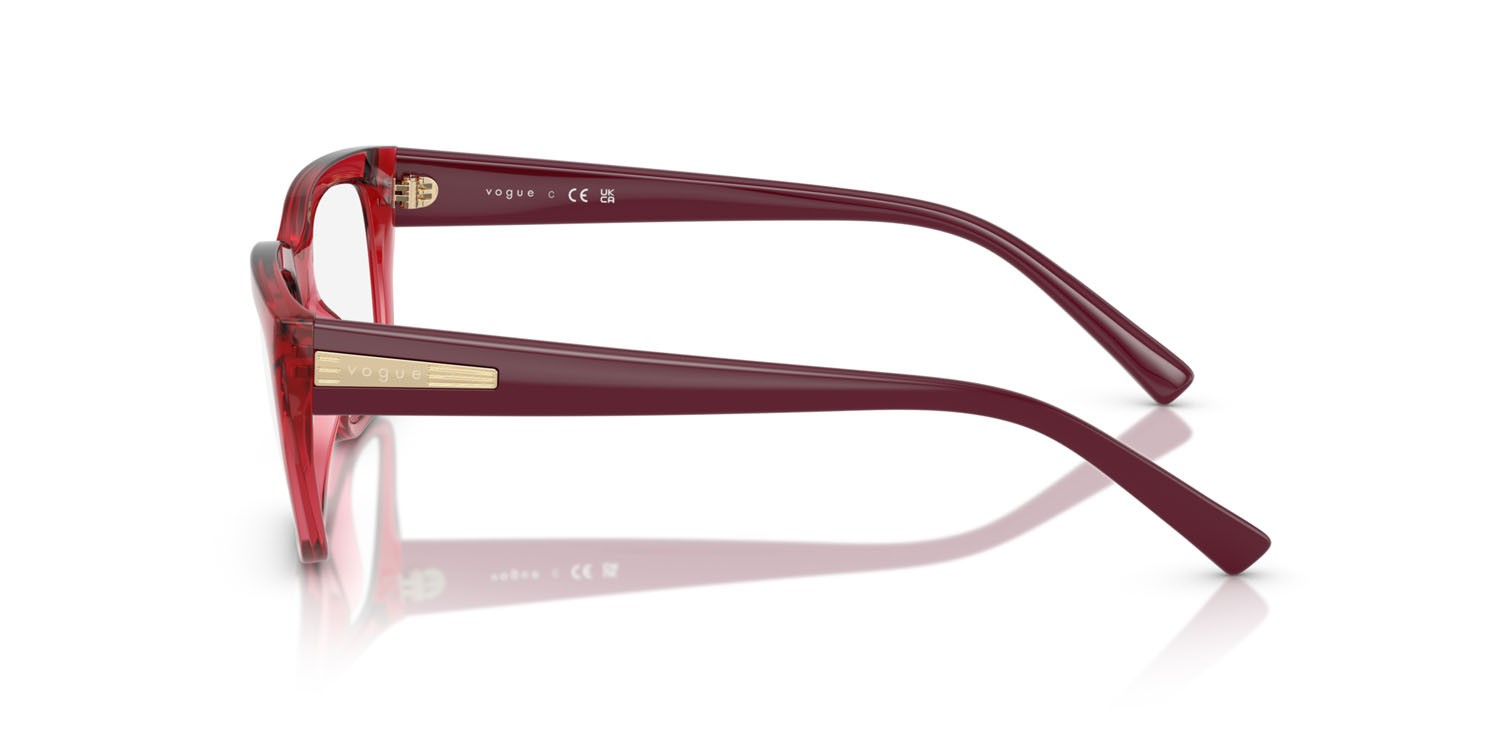 Eyeglasses Vogue VO 5609 (3084) color rosso ciliegia trasparente shape square lenses lente demo